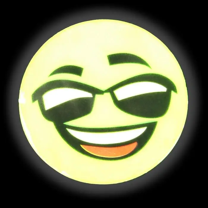 Светоотражающие наклейки &laquo;Смайлы&raquo;, d=5 см, 4 шт. на листе, жёлтые