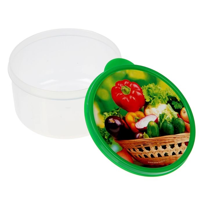 Ланч - бокс круглый &laquo;Овощи и зелень&raquo;, 500 мл