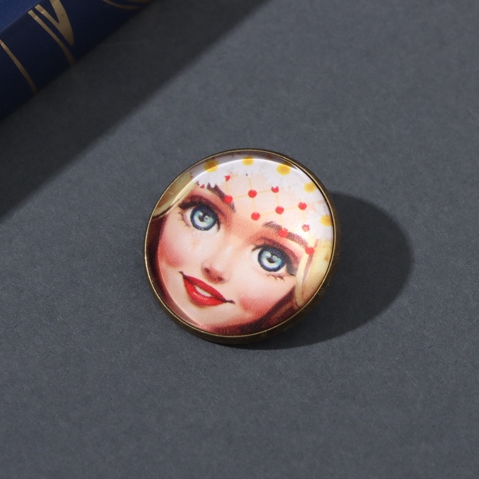 Набор брелок и значок "Русский парень и девушка" 6х11 см