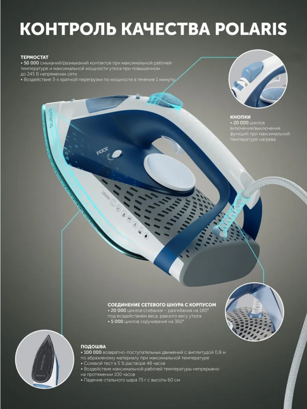 Утюг для одежды с отпаривателем PIR 2860AK 3m