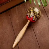 Сувенирный музыкальный инструмент Маракас &laquo;Голубая волна&raquo;, 26&times;8&times;8 см, МИКС