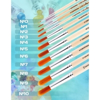 Кисть для рисования, Синтетика Круглая № 5 (диаметр обоймы 5 мм; длина волоса 20 мм), деревянная ручка, Calligrata