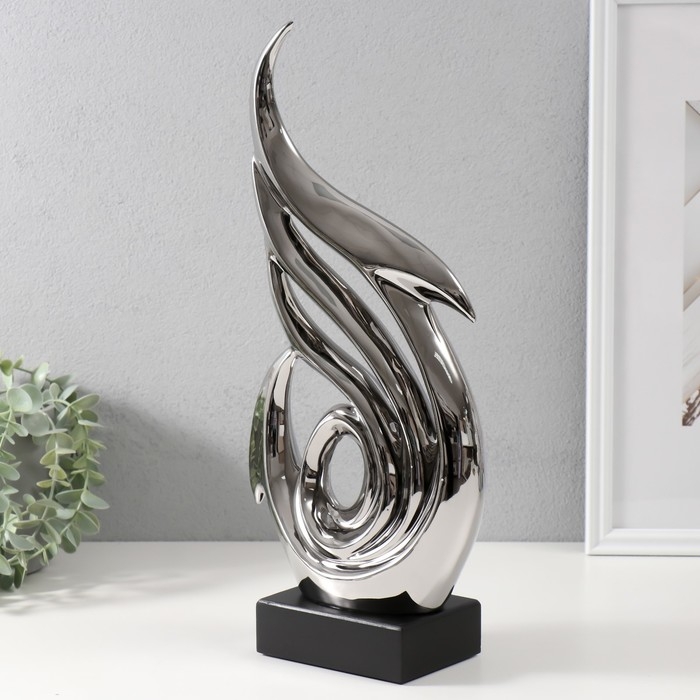 Сувенир керамика "Абстракция. Морские стрелы" серебро 7,5х18,5х41 см