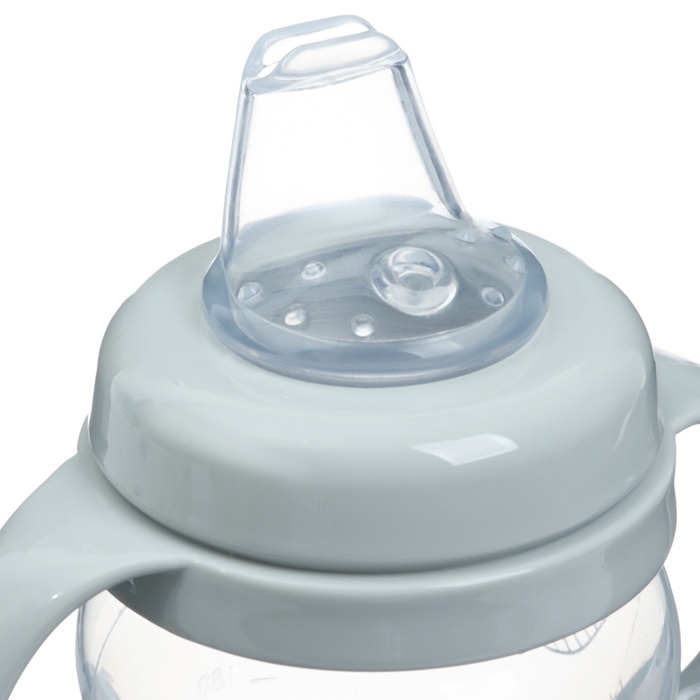 Поильник - непроливайка детский с мягким носиком &laquo;M&B&raquo;, 270 мл., с ручками, цвет серый