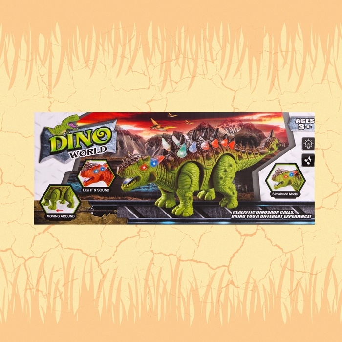 Динозавр &laquo;Анкилозавр&raquo; работает от батареек, свет и звук, цвет коричневый