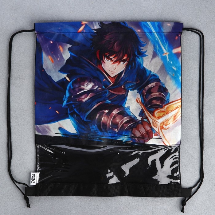 Мешок для обуви &laquo;Аниме воин&raquo; с прозрачным окном 30 х 40 см