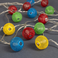 Гирлянда &laquo;Нить&raquo; 4 м с насадками &laquo;Шарик сетка&raquo;, IP20, прозрачная нить, 20 LED, свечение мульти, 8 режимов, 220 В