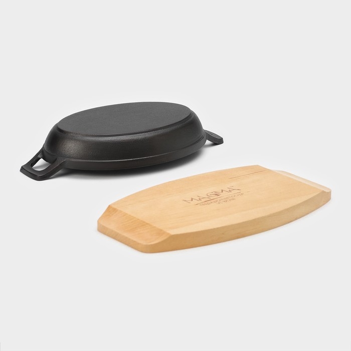 Сковорода чугунная Magma &laquo;Далат&raquo;, 18&times;12&times;3 см, индукция, цвет чёрный
