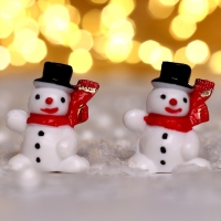 Миниатюра кукольная &laquo;Снеговик с шарфом&raquo;, набор 2 шт., размер 1 шт. &mdash; 3,3 &times; 2,7 см