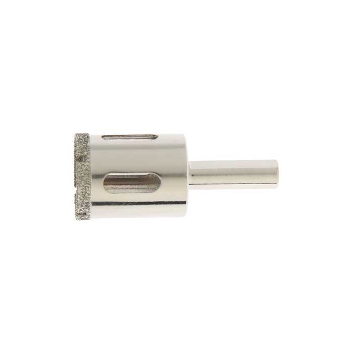 Сверло алмазное по стеклу и керамике ТУНДРА, трехгранный хвостовик, 28 х 65 мм