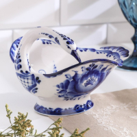 Конфетница фарфор &laquo;Лебедь&raquo;, 18&times;15&times;12 см, гжель