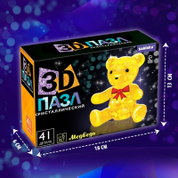 3D пазл &laquo;Мишка&raquo;, кристаллический, 41 деталь, цвета МИКС