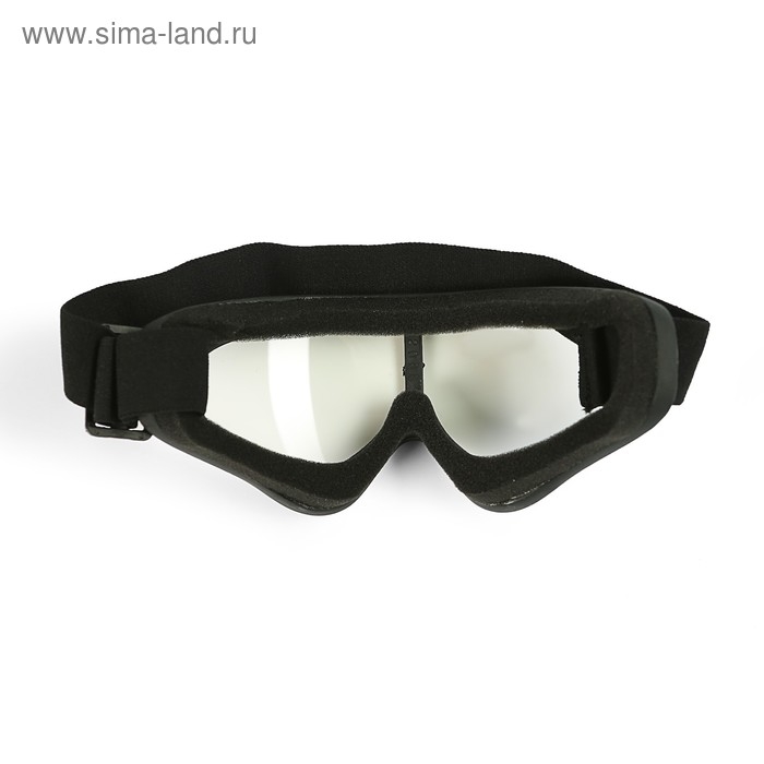 Очки для езды на мототехнике, стекло прозрачное, цвет черный