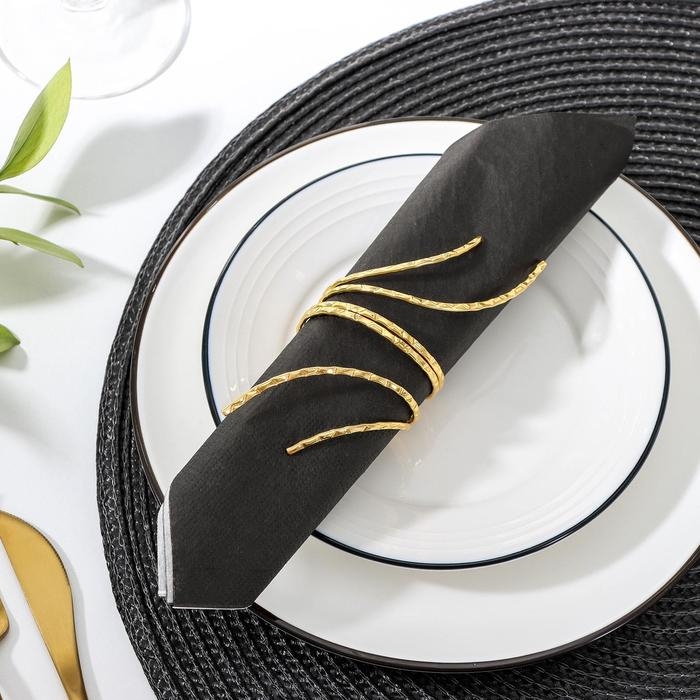 Кольцо для салфетки &laquo;Нити&raquo;, 4,5&times;5 см, цвет золотой