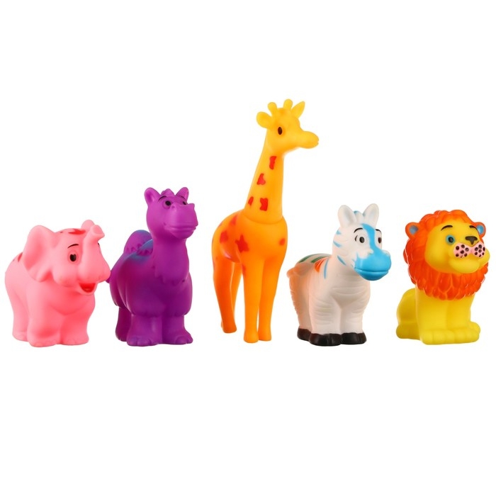 Набор резиновых игрушек для ванны &laquo;Изучаем животных&raquo;, 5 шт, Крошка Я