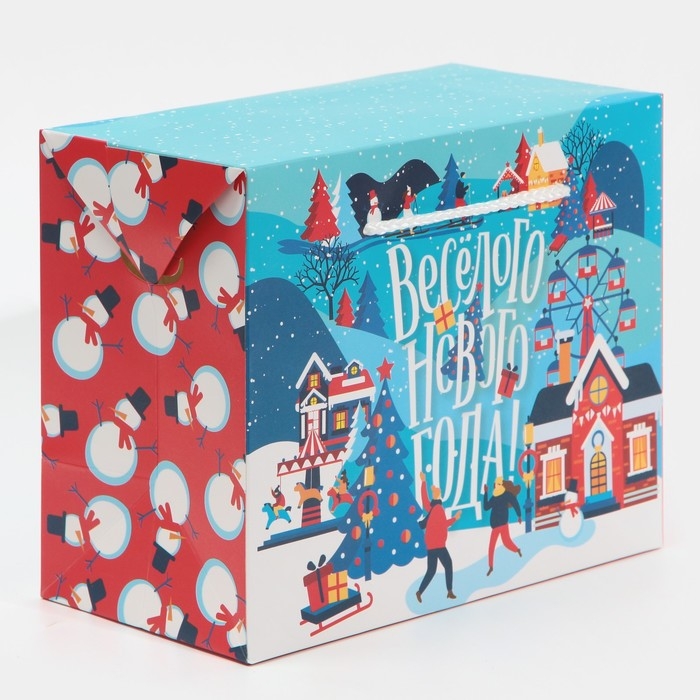 Пакет-коробка &laquo;Веселья и Озорства&raquo;, 23 х 18 х 11 см, Новый год