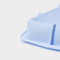 Форма для выпечки Доляна &laquo;Квадрат&raquo;, силикон, 22&times;23&times;3,5 см, внутренний размер 20&times;20 см, цвет голубой