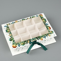 Коробка под 12 конфет с ячейками &laquo;С Новым годом!&raquo; 18.8 х 13.5 х 3.5 см, Новый год