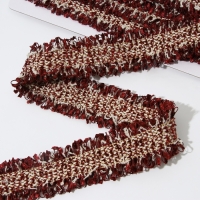 Тесьма декоративная &laquo;Твидовая&raquo;, двусторонняя, 30 мм, 5 &plusmn; 0,5 м, цвет бордовый