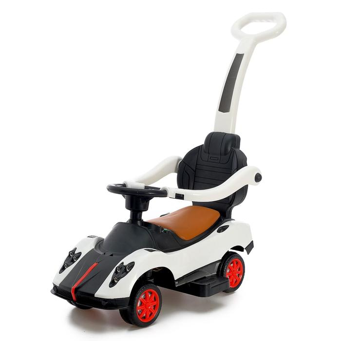 Толокар-каталка &laquo;Купе&raquo;, с родительской ручкой, свет, звук, цвет белый