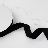 Лента бархатная, 25 мм, 18 &plusmn; 1 м, цвет чёрный №03