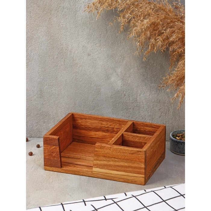 Подставка - салфетница Adelica, 21,5&times;15&times;7,5 см, дуб