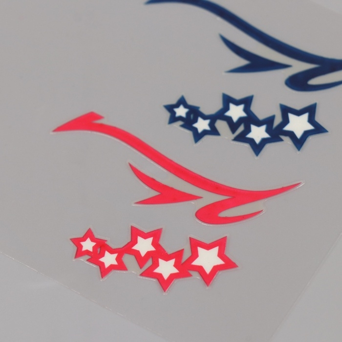 Наклейка пластик на лицо "Стрелки. Звёзды" 13х13,5 см