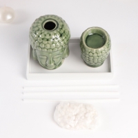 Диффузор керамика + подсвечник "Будды" аромапалочки 3 шт 9х17х10,5 см