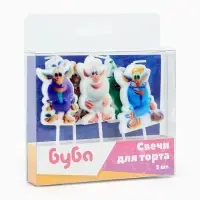 Свечи для торта &laquo;Играем Вместе&raquo;, 3,5 х 4,5 + 3,5 см, 5 шт