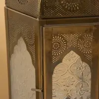 Подсвечник фонарь "Золотой шатёр" железо 20х20х37 см