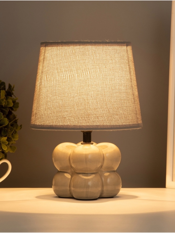 Лампа настольная "Бабл" 40Вт Е14 серый 18х18х26см