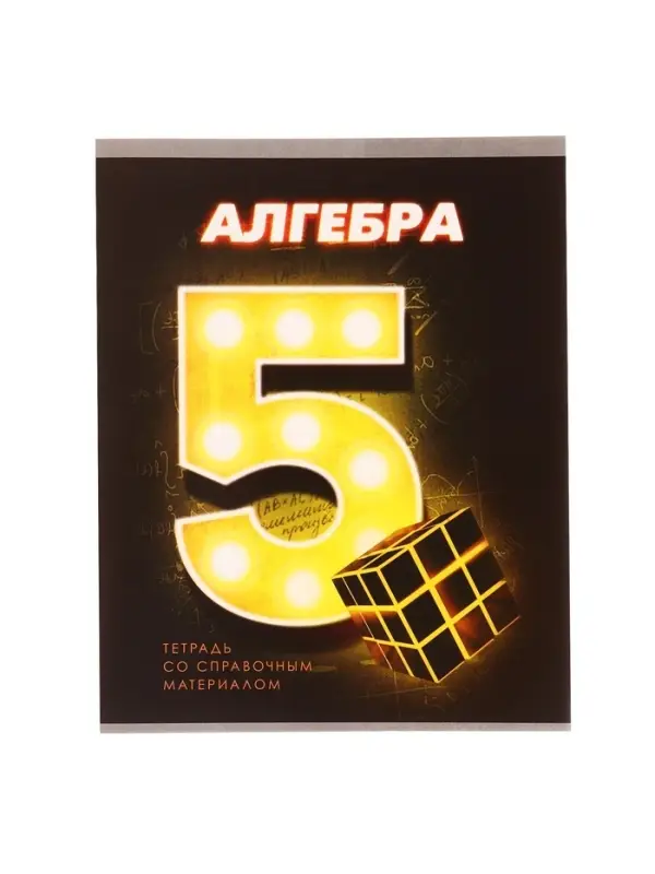 Тетрадь предметная 48 листов в клетку Calligrata &laquo;3D. Алгебра&raquo;, серые листы