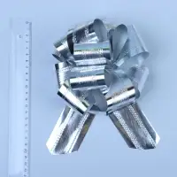Бант-шар №5 полоска, серебро