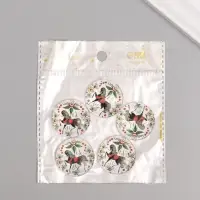 Кабошон стекло для творчества "Круг. Русский конь" 3х3 см