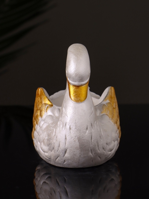 Кашпо "Лебедь" 9х10х6 см, перламутр