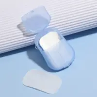 Мыло листовое, в пластинах, 18 (&plusmn; 2) шт., в футляре, голубое