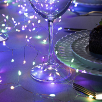 Гирлянда &laquo;Мишура&raquo; 6 м роса, IP20, серебристая нить, 480 LED, свечение мульти, 12 В