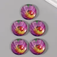 Кабошон стекло для творчества "Круг. Найди счастье!" 3х3 см