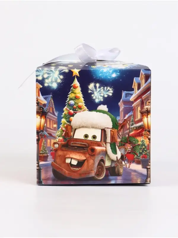 Коробка складная "С Новым годом!", Тачки , 12 х 12 х 12 см