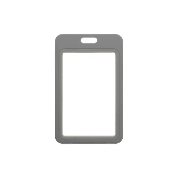 Бейдж вертикальный Calligrata, без держателя, внешний размер 110&times;70 мм, внутренний размер 85&times;54 мм, пластик, софтач, серый