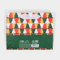 Пакет подарочный новогодний ламинированный &laquo;Ёлки&raquo;, 15 х 12 х 5.5 см