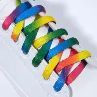 Шнурки для обуви, пара, плоские, 8 мм, 90 см, разноцветные