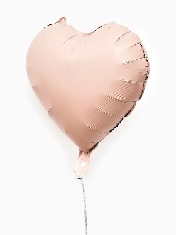 Воздушные шары фольгированные 17" "Сердце" цвет розовый сатин, набор 5 штук