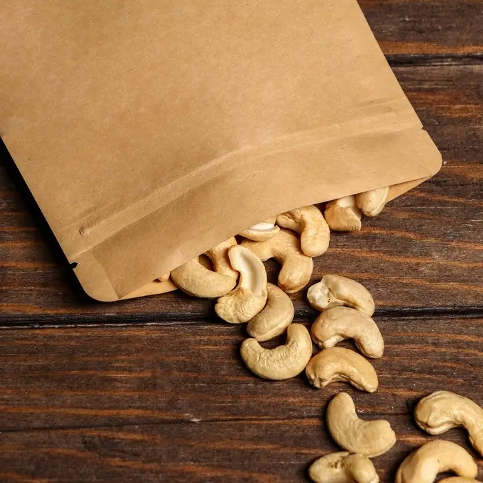 Пакет Zip - lock, крафт, с плоским дном, прямоугольное окно, 14&times;24 см