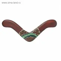 Сувенир "Бумеранг с точечной росписью" коричневый 40х7х1 см МИКС
