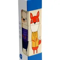 Кубики деревянные на оси  &laquo;Животные&raquo; , 3 кубика