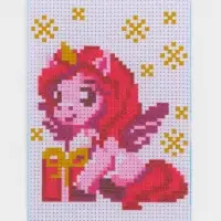 Вышивка крестиком для детей &laquo;Единорожка с подарком&raquo;, набор для творчества, 14&times;10 см