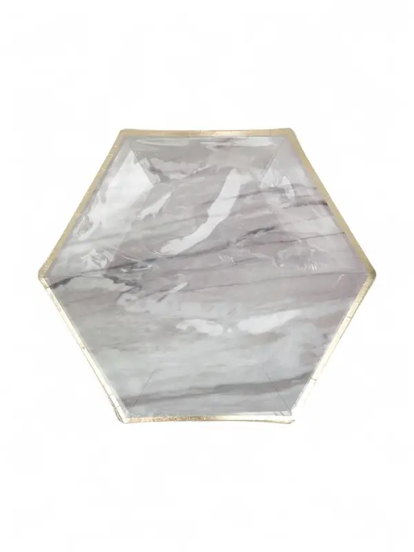 Набор тарелок мрамор белый 23 см. (10 шт)