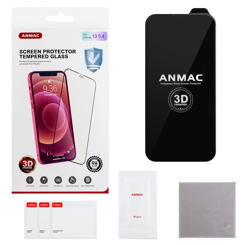Защитное стекло iPh 13 Mini (5.4) 3D ANMAC  усиленное Арт. 1137225