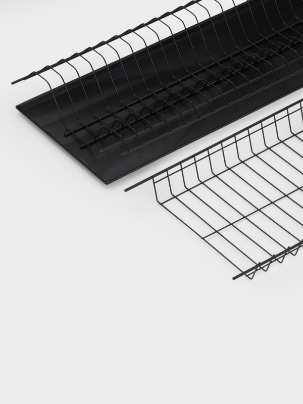 Сушилка для посуды с поддоном для шкафа 80 см, 76.5&times;25.6 см, чёрная